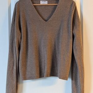 Old Navy Taupe V-Neck Sweater